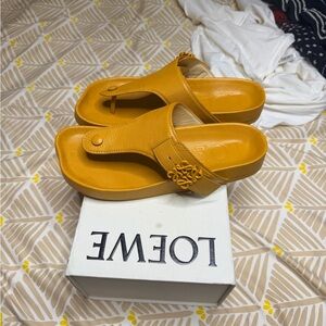 Loewe Beige and Yellow Patterned Fabric